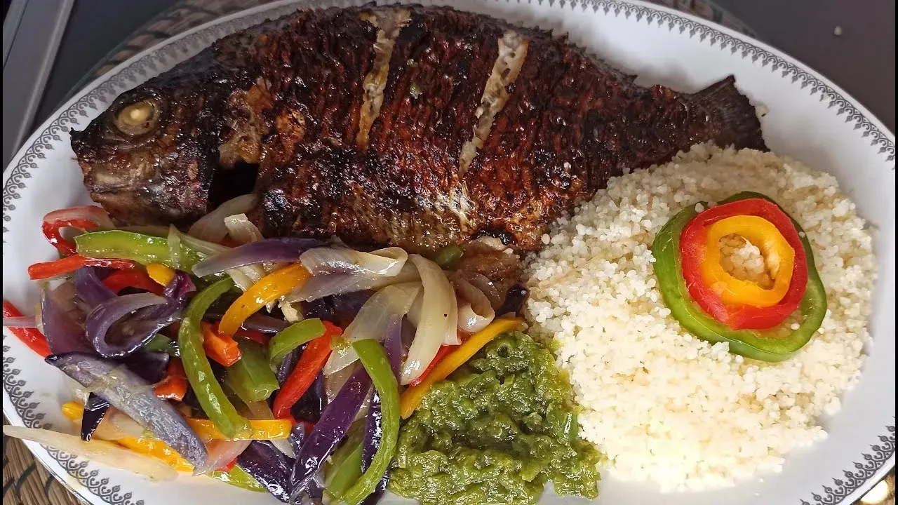Attieké with Grilled Fish